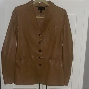 Escada Women's Caramel Lambskin Leather Blazer